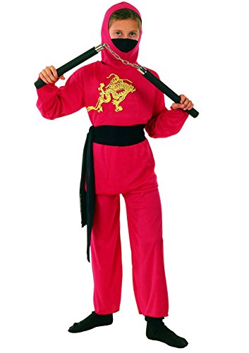 Fiori Paolo Ninja-Kostüm für Kinder, rot M (5-7 anni) rot von Fiori Paolo