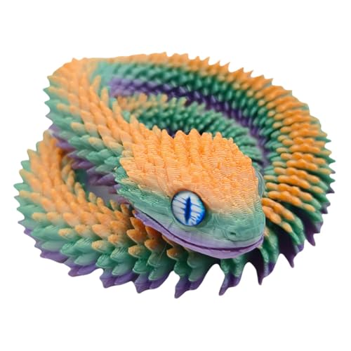 Fiorky 3D-gedruckte Tiere – Schlangenviper, bewegliches Schlangen-Zappelspielzeug zum Sammeln, 3D-gedruckte Tiere, Flexibles Schlangenspielzeug for Zuhause, Büro, Dekoration und Geschenk von Fiorky