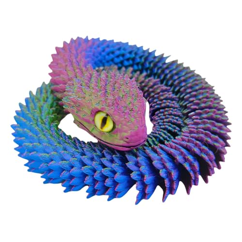 Fiorky 3D-gedruckte Tiere – Schlangenviper, bewegliches Schlangen-Zappelspielzeug zum Sammeln, 3D-gedruckte Tiere, Flexibles Schlangenspielzeug for Zuhause, Büro, Dekoration und Geschenk von Fiorky