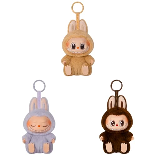 Fiorky Labubu Keychain, Labubu Plüsch Schlüsselanhänger, 5,9 Zoll Monsters Labubu herzbewegende Macaron-Puppenfigur Modelltasche Schlüsselanhänger Sammlung Dekoration von Fiorky