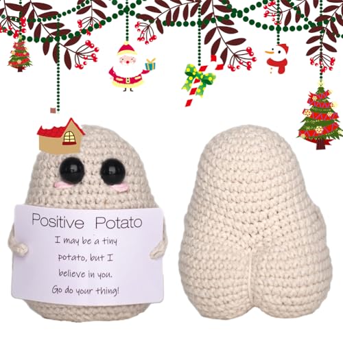 Fiorky Pocket Hug Positive Potato, Mini-Plüsch Figuren Lustige Positive Kartoffel Puppe, Kreative Strickwolle Kartoffel Puppe Geschenke for Freundin Familie Freund von Fiorky