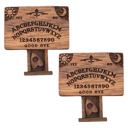 Fiorky Sprechendes Geisterbrett aus Holz, 2 Stück, Miniatur-Geisterbrett aus Holz mit Schublade, Ouija-Brett mit Planchetten, sprechendes Geisterbrett, Heimdekoration,Geschenk,Miniatur-Ouija von Fiorky