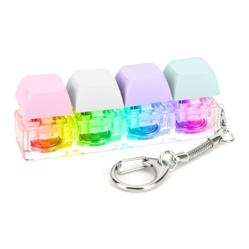 Fiorky Tastatur-Fidget-Spielzeug, Fidget-Spielzeug, Schlüsselanhänger, 4 Tasten, Tastatur-Dekompressionsspielzeug mit LED-Licht, Tastatur-Fidget-Spielzeug, DIY-Knopf, Stressabbau Erwachsene Fiorky Tastatur-Fidget-Spielzeug, Fidget-Spielzeug, Schlüsselanhänger, 4 Tasten, Tastatur-Dekompressionsspielzeug mit LED-Licht, Tastatur-Fidget-Spielzeug, DIY-Knopf, Stressabbau Erwachsene von Fiorky