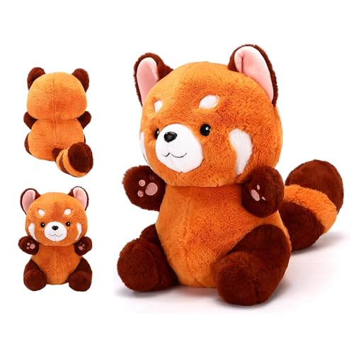 Fiotha Roter Panda Kuscheltier, 23cm Roter Panda, Panda Kuscheltier, Roter Panda Plüschtier, Kuscheltier Waschbär, Red Panda Plush, Geschenke für Kinder Weihnachten (Runde Augen) von Fiotha