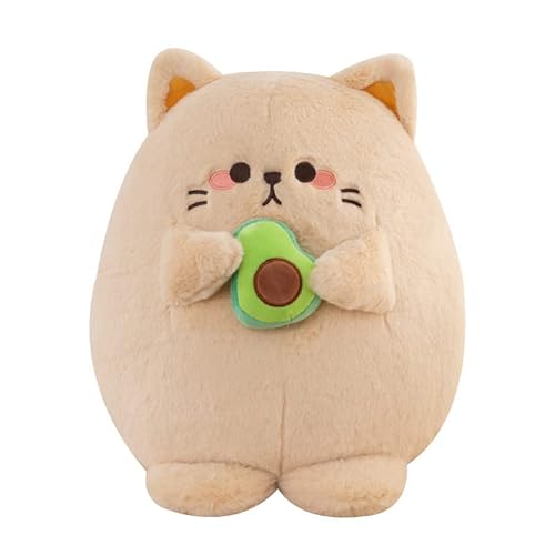 Firecos Katze Kuscheltier Kawaii Plushie Stofftier Kätzchen Plüschtier Niedlich Plüsch Geschenke Dekorationen für Freunde Ostern Karneval Geburtstag (Khaki, 25cm) von Firecos