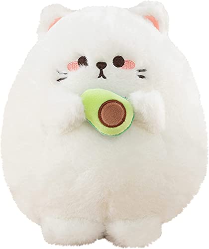 Firecos Katze Kuscheltier Kawaii Klein Katzen Avocado Plüschtier Stofftier Niedlich Geburtstag Weihnachten Geschenke für Freunde Kinder (Weiß, 30cm) von Firecos