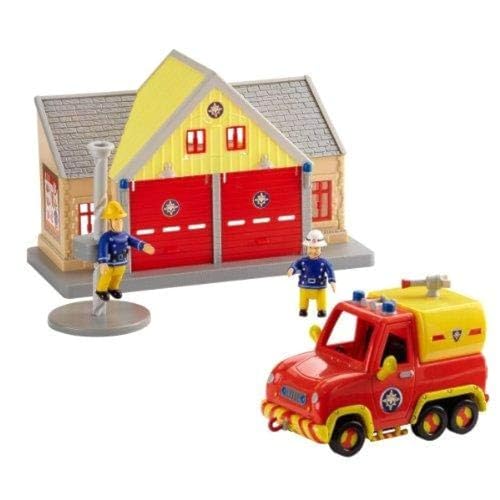 Fireman Sam 04680 Feuerwehrmann Sam Feuerwehrstation und Fahrzeug, Mehrfarbig von Fireman Sam