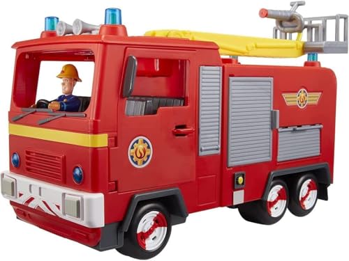 Fireman Sam Electronic Spray and Play Jupiter fire Engine, Free-Wheeling with Lights, Sounds, Water Cannon, with Figure playset. von Fireman Sam