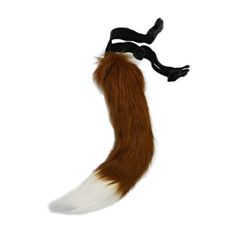 STAR FIRE Halloween Party Cosplay Fuchs Schwanz Ohren Persönlichkeit Glockenhals Kragen Kostüm Party Cosplay Set verstellbaren Fuchs Schwanz (40-01/Schwanzlänge 40cm) von STAR FIRE