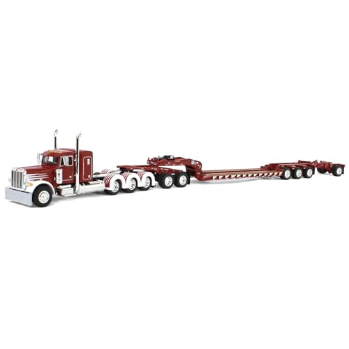 First Gear DCP 1/64 Peterbilt 379 Tri-Axle Flat Top mit Fontaine Magnitude Tri-Axle Lowboy Anhänger mit Booster & Stinger 60-2015 von First Gear