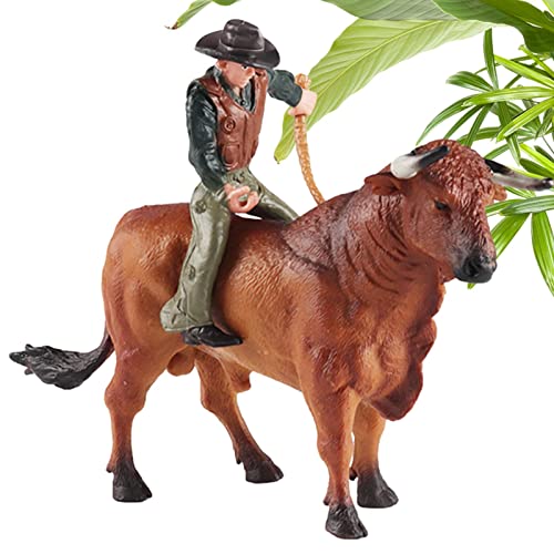 Firulab Bullenreiten-Figuren,Simulierte spanische Stierkämpfer-Rinderfiguren - Rodeoes Actionfigur für Sammelfiguren für Kinder, Jungen, Mädchen im Alter von 3–5 und 6–12 Jahren von Firulab