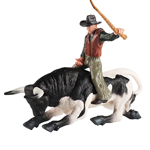 Firulab Cowboy-Reitbull-Figur | Realistische spanische Stierkämpfer-Rinderwaldfiguren,Rodeoes Actionfigur für Sammelfiguren für Kinder, Jungen, Mädchen im Alter von 3–5 und 6–12 Jahren von Firulab