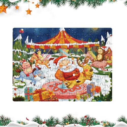 Weihnachtsmann-Puzzles,Weihnachtspuzzles aus Pappe | Lernspiel Weihnachtsrätsel für Jungen und Mädchen, Geburtstagsgeschenk von Firulab
