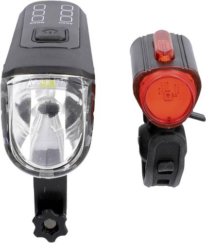 FISCHER FAHRRAD Fahrradbeleuchtung Set TWIN-60/30/15 LED Schwarz von Fischer Fahrrad