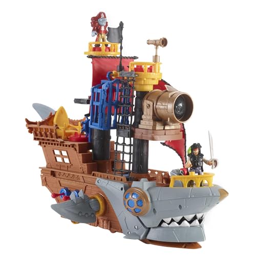 Fisher-Price Imaginext Kindergartenspielzeug Haimaul-Piratenschiff Spielset mit Figur und Zubehör für Rollenspiele, für Kinder ab 3 Jahren, HGN68 von Fisher-Price