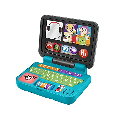 Fisher-Price Lernspaß Homeoffice Laptop – elektronisches Lernspielzeug mit Smart-Stages-Lerninhalten, Lichtern und 55+ Liedern, ABC, , Version: Italienisch, HHH03 von Fisher-Price