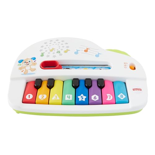 Fisher-Price Babys erstes Keyboard - tragbares Spielzeugklavier mit 4 Spielmöglichkeiten, Liedern, Lichtern und Geräuschen, spielerisches Lernen, Version: Polnisch, GFK02 von Fisher-Price