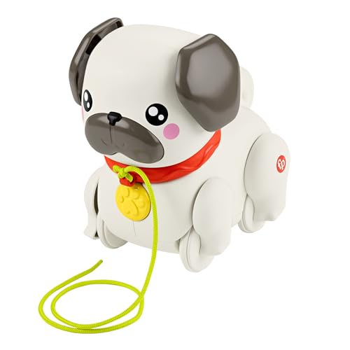 Fisher-Price Baby & Kleinkind Nachziehspielzeug FP Pets Gassi gehen mit Hündchen mit Bewegung und Geräuschen für Kinder ab 12 Monaten, HTW94 von Fisher-Price