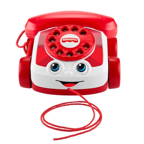 Fisher-Price Babyspielzeug rotes Plappertelefon, Mattel 80-jährige Jubiläumsedition, Spielzeug zum Hinterherziehen für Kinder und Kleinkinder ab 1 Jahr, JGG97 Fisher-Price Babyspielzeug rotes Plappertelefon, Mattel 80-jährige Jubiläumsedition, Spielzeug zum Hinterherziehen für Kinder und Kleinkinder ab 1 Jahr, JGG97 von Fisher-Price