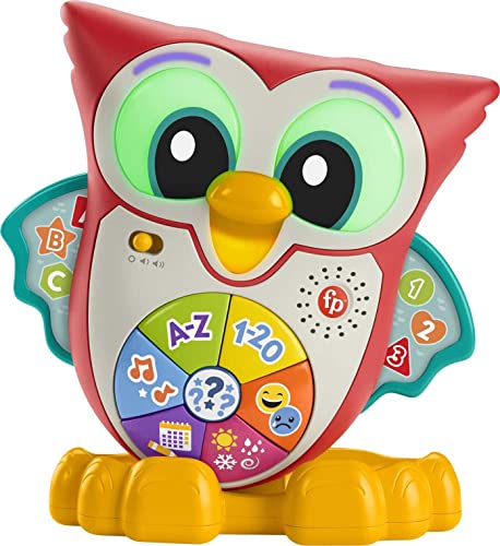 Fisher-Price - BlinkiLinkis Schlaue Eule, Italianische Version, interaktives Lern-Spielzeug mit Musik, Lichtern, Melodien und Sätzen, Babyspielzeug für Kinder ab 18 Monaten, HJN64 von Fisher-Price