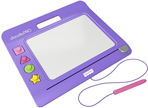 Fisher-Price CHH61 Doodle Pro Stempelspaß - magnetische Maltafel - Zeichentafel für Kinder (lila) von Fisher-Price