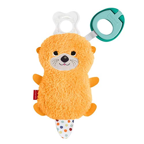 Fisher-Price Clipimals Otter Schnullertierchen mit Kleider Clip Orange Waschbar von Mattel