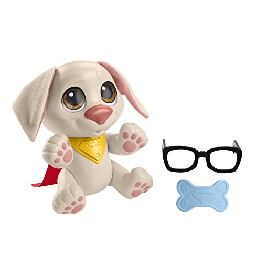 League of Super Pets Fisher-Price DC Super Pets HGV05 - DC Baby Krypto, bewegliche Hundepuppe mit Geräuschen und Spielzubehör für Kinder ab 3 Jahren von Fisher-Price