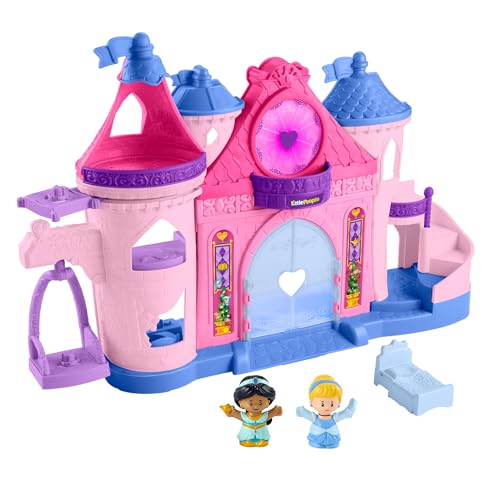 Fisher-Price Disney-Prinzessin Magische Lichter und Tanz-Schloss von Little People - Spielset mit Lichtern, Geräuschen und Musik, 2 Disney-Prinzessinnen, für Kinder ab 18 Monaten, HND55 von Fisher-Price