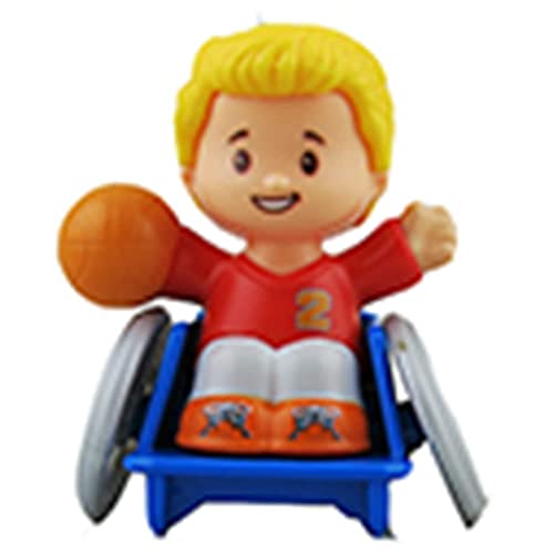 Fisher-Price Ersatzfigur Little People Mia und Josh Basketball Spielset FGX51 - Ersatz Little Boy Josh Figur im Rollstuhl hält Basketball von Fisher-Price