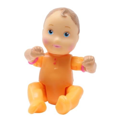 Fisher-Price Ersatzteil Loving Family Puppenhaus – Ersatz beweglich beweglich Baby Figur gekleidet in einem orangefarbenen Onsie, Kleinkind hat braune Haare und blaue Augen von Fisher-Price