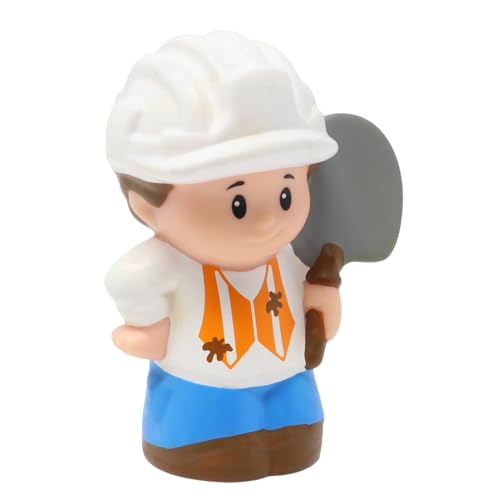 Fisher-Price Ersatzteil für Sammlerstück Little People Baustelle Road Crew Spielset DFN79 - Ersatz Bauarbeiter Figur mit Schaufel und Hardhat von Fisher-Price