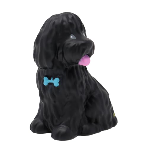 Fisher-Price Ersatzteil für Sammlerstück Little People Puppenhaus Spielset CHD18 - Ersatz Black Sheep-Dog Figur mit blauem Knochenhalsband von Fisher-Price