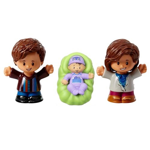 Fisher-Price Ersatzteile für Sammlerstück Little People Big Helpers Family Dollhouse FTL14 - Ersatz hispanische Figuren Papa Mama und Baby von Fisher-Price