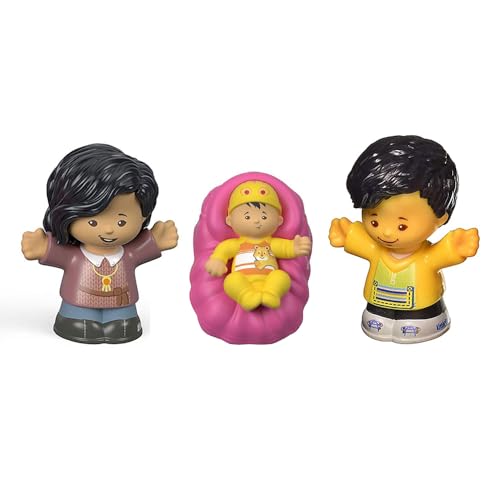 Fisher-Price Ersatzteile für Sammlerstück Little People Big Helpers Family Dollhouse FTL15 - Ersatz asiatische Figuren Papa Mama und Baby von Fisher-Price