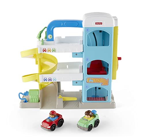 Fisher-Price FHG50 - Little People Parkhaus Spielset, mit bewegbarem Aufzug,Spielzeug ab 1 Jahr von Fisher-Price