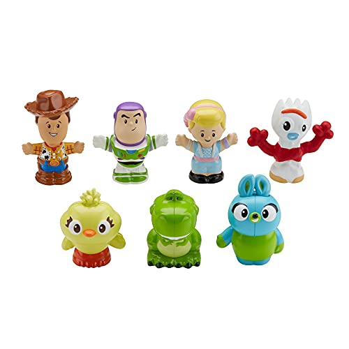 Fisher-Price GFD12 Little People Toy Story 4 7 Freunde Pack mit Buzz, Woody, Porzellinchen, Forky, Ducky, Rex und Bunny von Fisher-Price