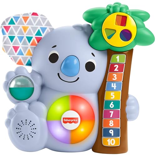 Fisher-Price GVN29 Parlamici Baby Koala 123, Lernspiel mit Lichtern und Sounds Spielzeug für Kinder 9+ Monate, grau, Small von Fisher-Price