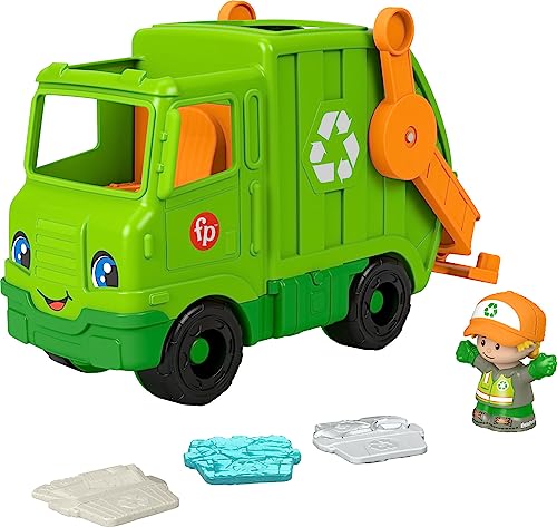 Fisher-Price GWD29 - Little People Recycling Truck, Spielset mit Fahrzeug und Spielfigur, von 1 bis 5 Jahren von Fisher-Price