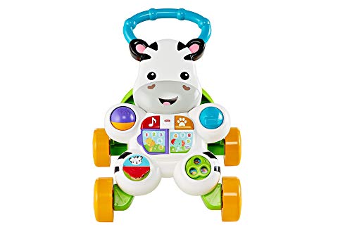 Fisher-Price Lern mit mir - Zebra Lauflernwagen, musikalisches Aktivitäts- und Gehspielzeug mit Lerninhalten, ab 6 Monaten, Version: Französisch - Reduzierte Verpackung, GXC30 von Fisher-Price