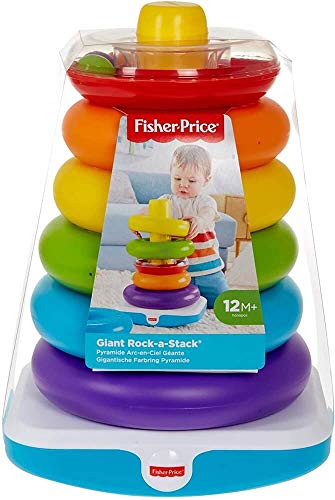 Fisher-Price Giant Rock A Stack, bunte Ringe, Shake, Ring, Sound für 1 Jahr Plus, mehrfarbig von Fisher-Price