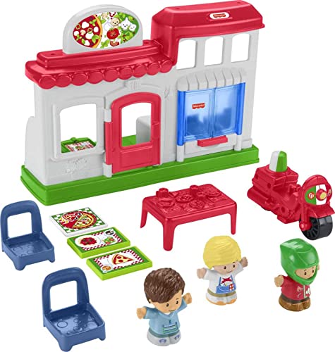 Fisher-Price HBR79 - Little People Pizzeria Spielset, mit 3 Figuren und Zubehör, für Kinder von 1 bis 5 Jahren von Fisher-Price