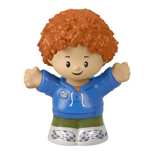 Fisher-Price HBW72 Ersatzteil-Kinderfigur mit lockigem rotem Haar, trägt blaues Sweatshirt, funktioniert auch hervorragend mit anderen Spielsets von Fisher-Price