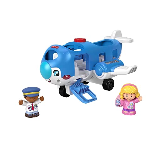 Fisher-Price HJN37 - Little People Flugzeug – mehrsprachige Version, Musikspielzeug-Flugzeug mit Figuren für Kleinkinder und Vorschulkinder ab 1 Jahr von Fisher-Price