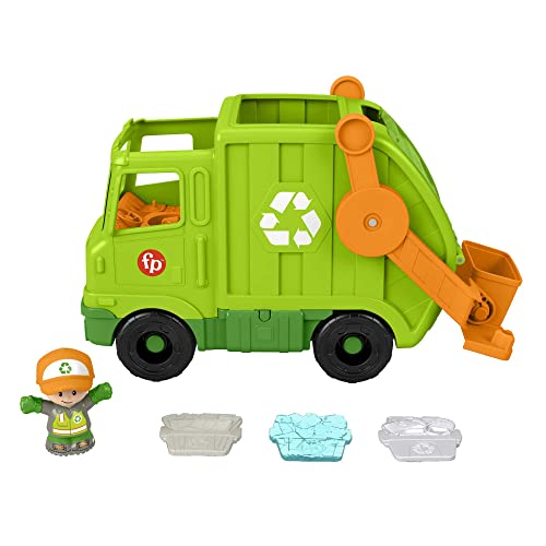 Fisher-Price HJN47 - Little People Recycling Laster – mehrsprachige Version, Musikspielzeug zum Anschieben für Kleinkinder und Vorschulkinder ab 1 Jahr von Fisher-Price