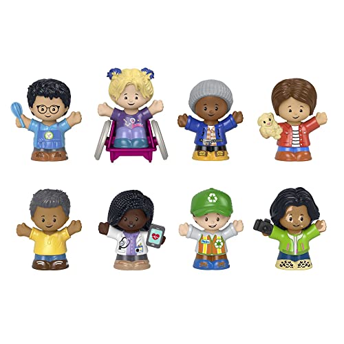 Fisher-Price HNL59 - Little People inklusiv-buntes Figurenset für Klein- und Vorschulkinder, Alltagshelden-Figurenset, 8 Spielfiguren von Fisher-Price