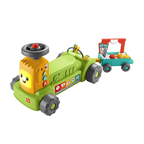 Fisher-Price HRB83 Trattore Della Fattoria Ridi e Impara Laugh & Learn 4-in-1 Farm to Market Tractor, Italienisch, Mehrfarbig von Fisher-Price