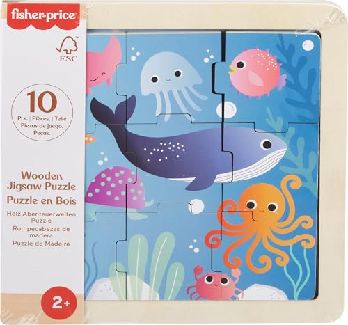 Fisher-Price Mini-Holzpuzzle enthält 1 Puzzle mit 9 einfach zu verbindenden Teilen. von Fisher-Price