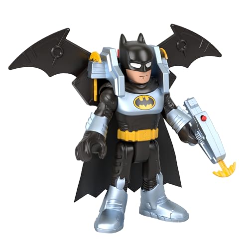 Fisher-Price Imaginext DC Super Friends Batman-Spielzeug Batglider und XL-Figur (ca. 25 cm) mit Starter für Kindergartenkinder ab 3 Jahren, HVY12 von Fisher-Price