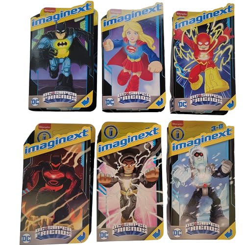 Fisher-Price Imaginext DC Super Friends Boxed Blister Packs Komplettes Set mit 6 Figuren von GXT54-9584 Release von Fisher-Price