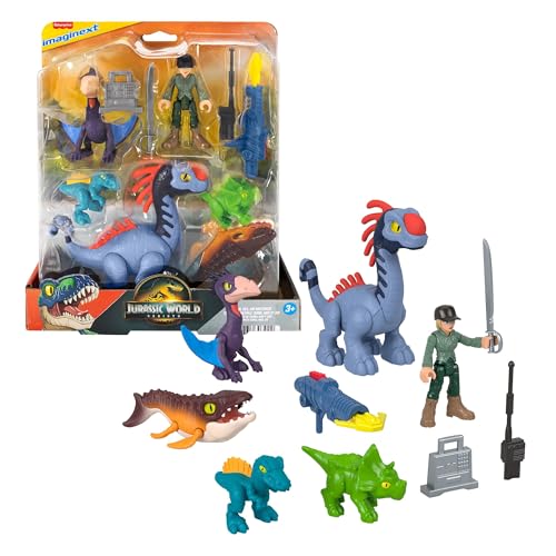 Fisher-Price Imaginext Jurassic World Die Wiedergeburt Set mit 7,6cm Mensch, 5 Dinosauriern, Launcher und Zubehör, JFR25 Fisher-Price Imaginext Jurassic World Die Wiedergeburt Set mit 7,6cm Mensch, 5 Dinosauriern, Launcher und Zubehör, JFR25 von Fisher-Price